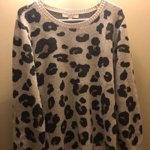 LOFT Leopard Jacquard Sweater